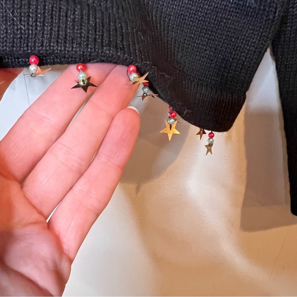 VINTAGE | rare star print sequin maximalism knit cardigan sweater - Picture 10 of 10